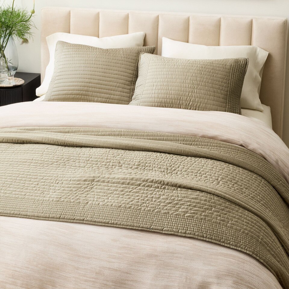 Silky TENCEL™ Pick Stitch Bedspread & Pillowcases